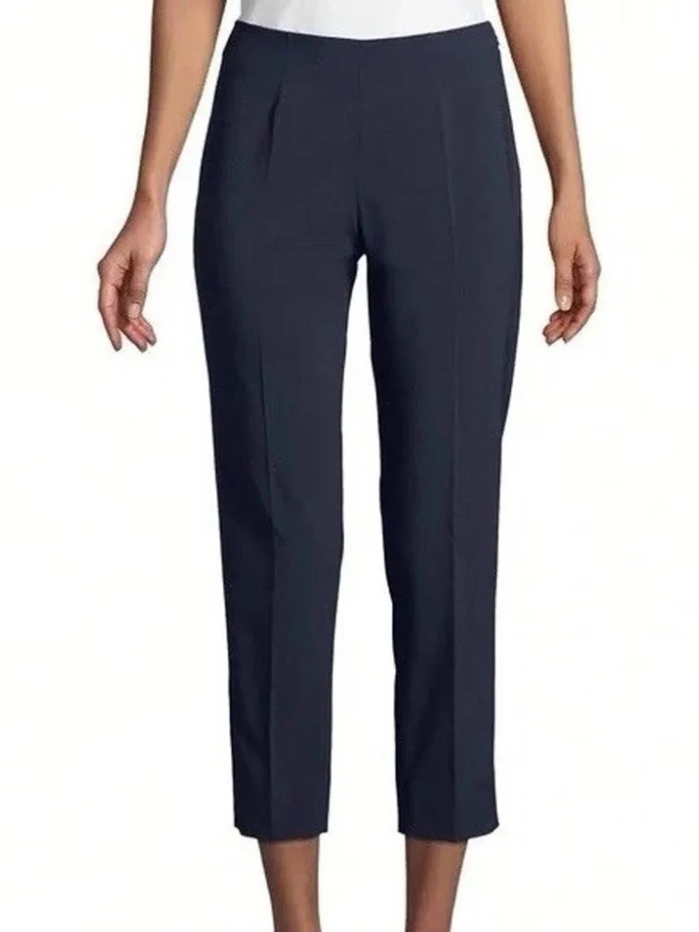 Piazza Sempione Audrey Tailored Cropped Pants in Navy